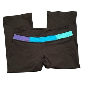 Lululemon cropped FLARE wide leg leggings blue purple green capris